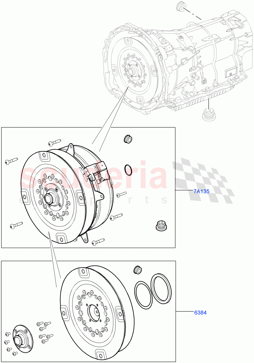 Hybrid Drive Modules(Hybrid Drive)(3.0 V6 D Gen2 Twin Turbo,8 Speed Auto Trans ZF 8HP70 HEV 4WD,3.0 V6 Diesel Electric Hybrid Eng,3.0 V6 D Gen2 Mono Turbo)((V)FROMFA000001) of Land Rover Land Rover Range Rover (2012-2021) [3.0 Diesel 24V DOHC TC]