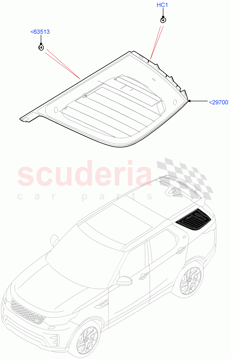 Quarter Windows(Solihull Plant Build)(Version - Core)((V)FROMHA000001) of Land Rover Land Rover Discovery 5 (2017+) [2.0 Turbo Petrol AJ200P]