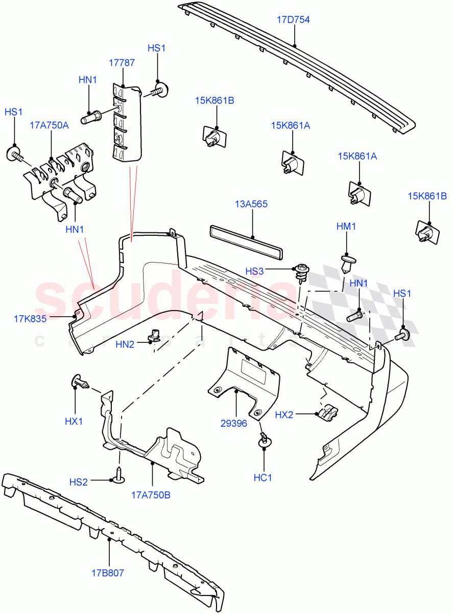 Rear Bumper((V)FROMAA000001) of Land Rover Land Rover Discovery 4 (2010-2016) [4.0 Petrol V6]