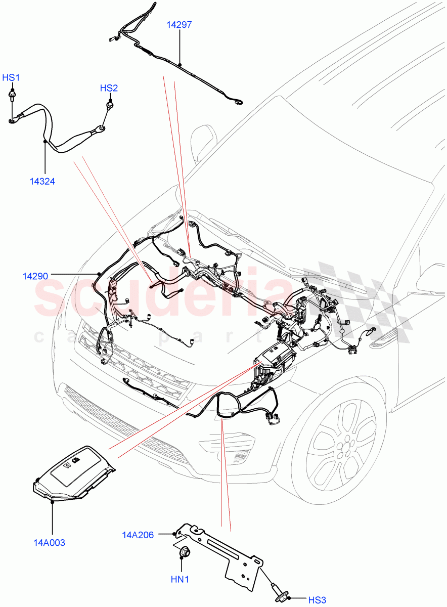 Electrical Wiring - Engine And Dash(Engine Compartment)(Halewood (UK))((V)TOKH999999) of Land Rover Land Rover Discovery Sport (2015+) [1.5 I3 Turbo Petrol AJ20P3]