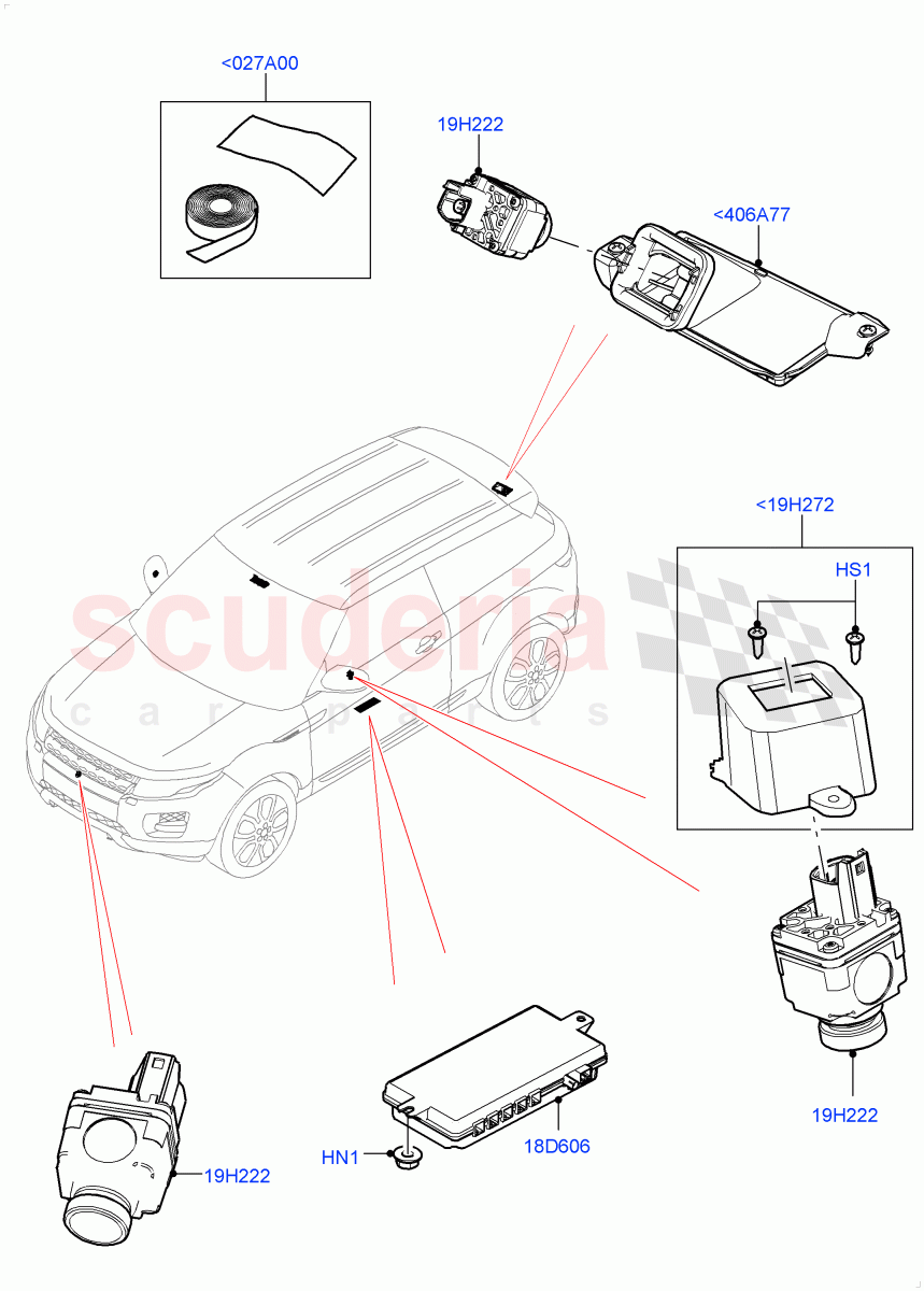 Camera Equipment (Halewood (UK), Surround Camera System, Surround Camera Sys+Water Wade Aid) ((V) FROMGH000001) of Land Rover Land Rover Range Rover Evoque (2012-2018) [2.0 Turbo Petrol GTDI]