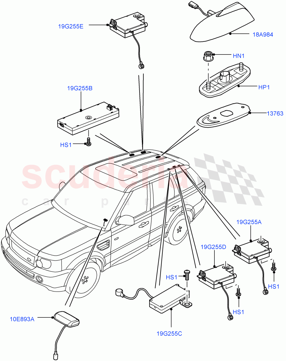 Aerial ((V) FROMAA000001) of Land Rover Land Rover Range Rover Sport (2010-2013) [5.0 OHC SGDI NA V8 Petrol]