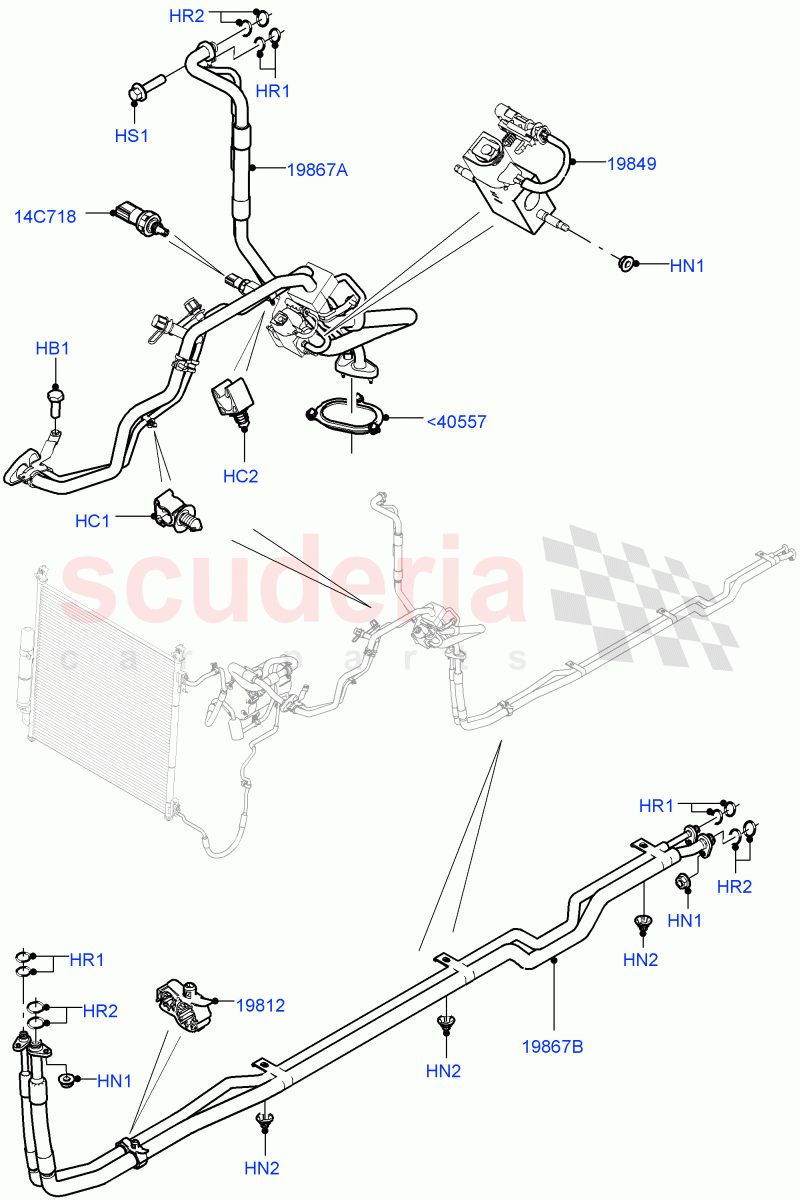 Air Conditioning Condensr/Compressr(Centre And Front)(2 Zone Air Conditioning - Hybrid,Premium Air Con Hybrid Front/Rear,Air Conditioning Hybrid-Front/Rear)((V)FROMJA000001,(V)TOJA999999) of Land Rover Land Rover Range Rover Sport (2014+) [3.0 Diesel 24V DOHC TC]