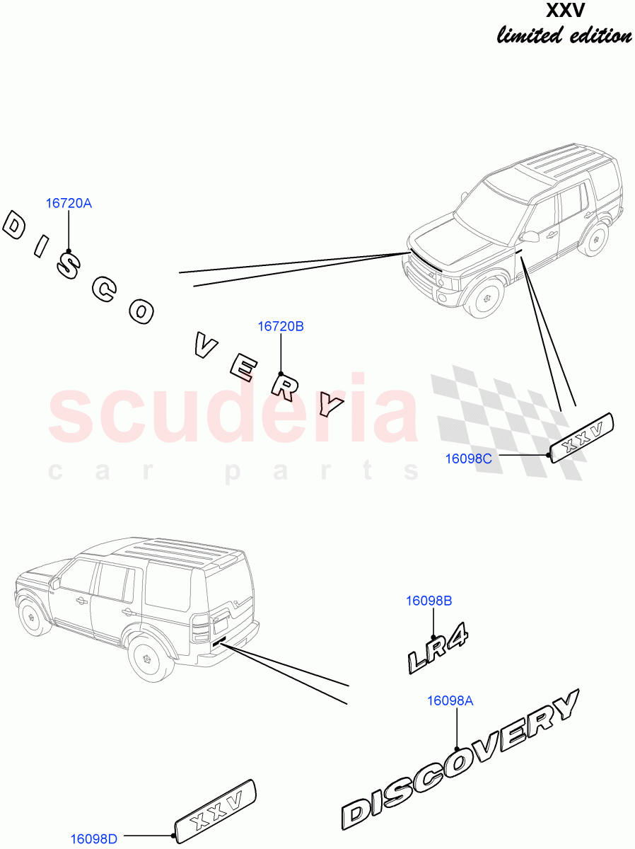 Name Plates(XXV Anniversary LE)((V)FROMEA000001) of Land Rover Land Rover Discovery 4 (2010-2016) [2.7 Diesel V6]