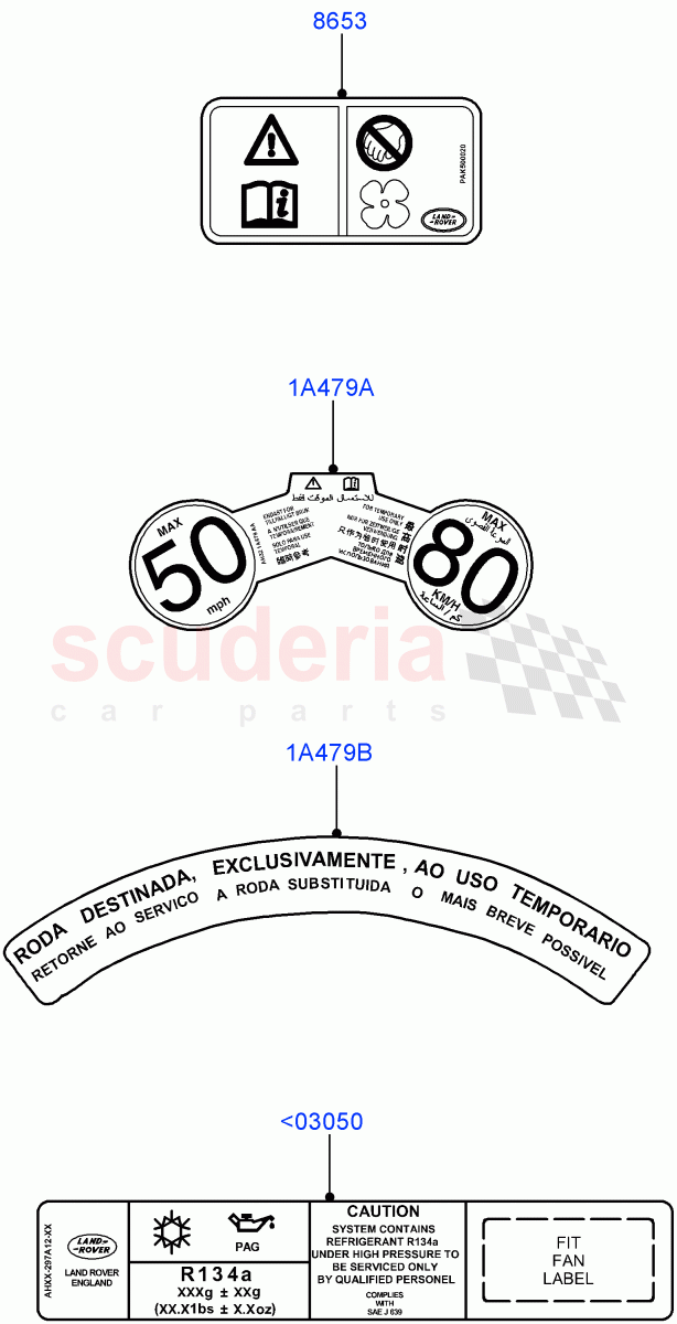 Labels(Warning Decals)(Itatiaia (Brazil))((V)FROMGT000001) of Land Rover Land Rover Range Rover Evoque (2012-2018) [2.2 Single Turbo Diesel]