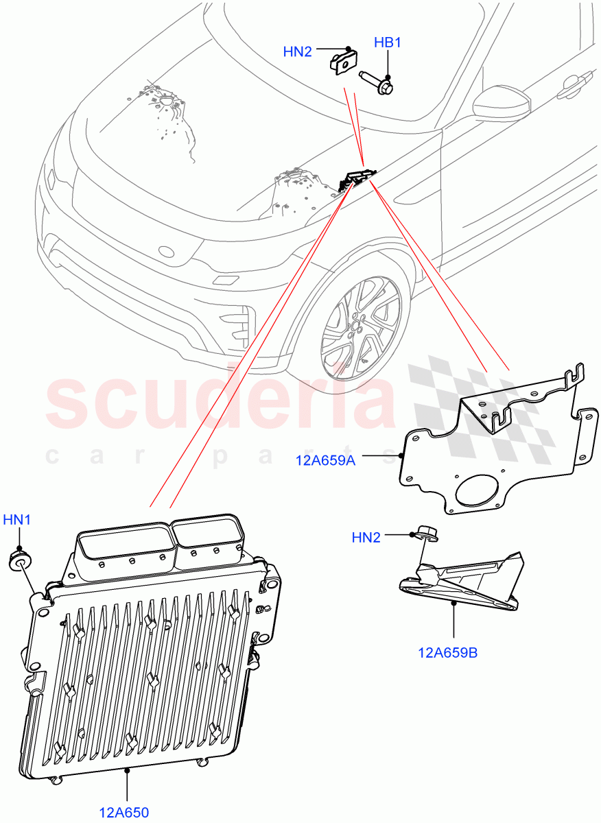 Engine Modules And Sensors (Nitra Plant Build) (3.0L DOHC GDI SC V6 PETROL) ((V) FROMK2000001) of Land Rover Land Rover Discovery 5 (2017+) [3.0 DOHC GDI SC V6 Petrol]