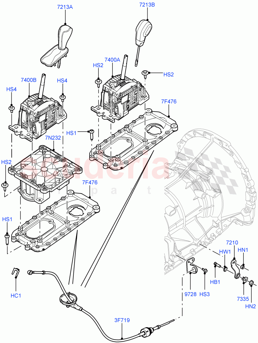 Gear Change-Automatic Transmission (Floor) (Cologne V6 4.0 EFI (SOHC), 6 Speed Auto ZF 6HP26 Steptronic, Lion Diesel 2.7 V6 (140KW), 3.6L V8 32V DOHC EFi Diesel Lion) ((V) FROMAA000001) of Land Rover Land Rover Discovery 4 (2010-2016) [2.7 Diesel V6]