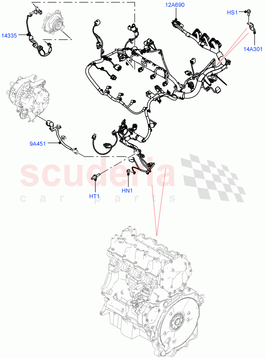 Electrical Wiring - Engine And Dash(Engine)(2.0L AJ21D4 Diesel Mid,Halewood (UK))((V)FROMMH000001) of Land Rover Land Rover Discovery Sport (2015+) [2.2 Single Turbo Diesel]