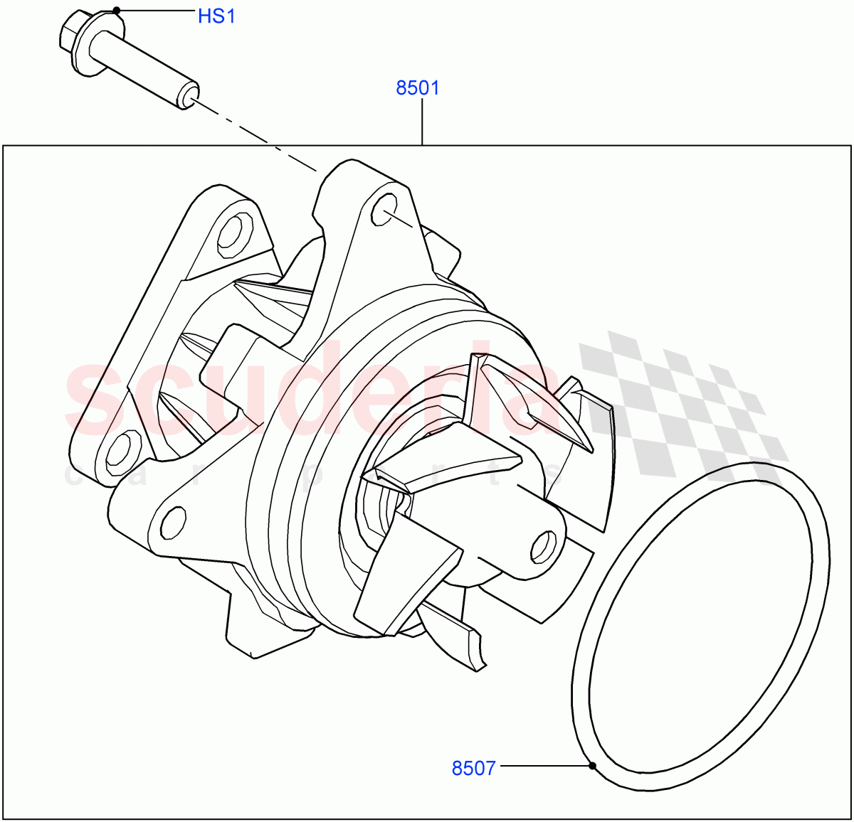 Water Pump (2.0L 16V TIVCT T/C 240PS Petrol, Itatiaia (Brazil)) ((V) FROMGT000001) of Land Rover Land Rover Range Rover Evoque (2012-2018) [2.0 Turbo Petrol GTDI]