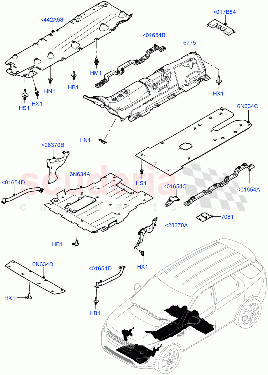 Splash And Heat Shields (Body, Front) (Changsu (China), Less Electric Engine Battery, Electric Engine Battery-MHEV) ((V) FROMKG446857) of Land Rover Land Rover Discovery Sport (2015+) [2.2 Single Turbo Diesel]