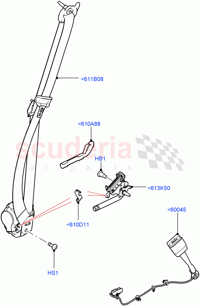 Front Seat Belts(Nitra Plant Build)((V)FROMK2000001) of Land Rover Land Rover Discovery 5 (2017+) [2.0 Turbo Diesel]