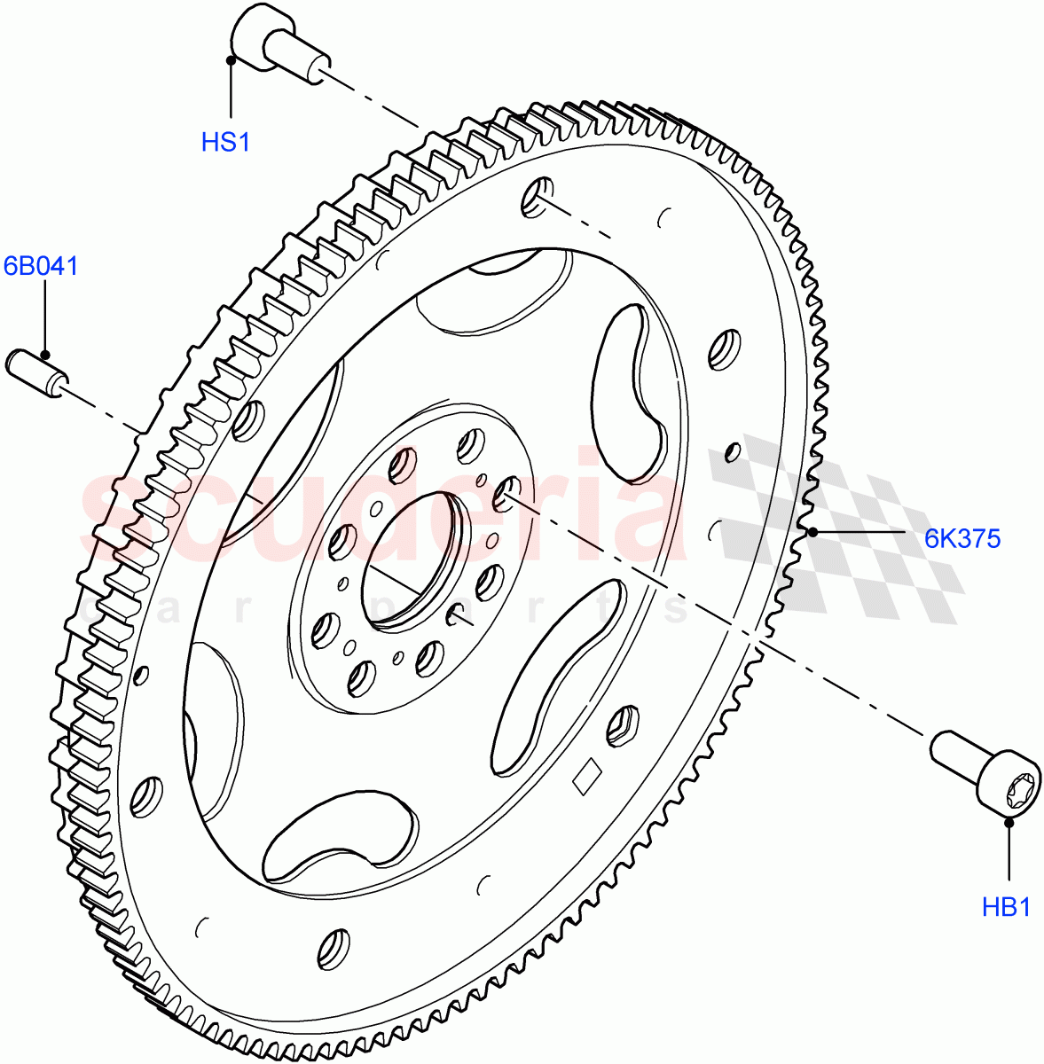 Flywheel(3.0L AJ20D6 Diesel High)((V)FROMLA000001) of Land Rover Land Rover Range Rover Sport (2014+) [3.0 I6 Turbo Diesel AJ20D6]