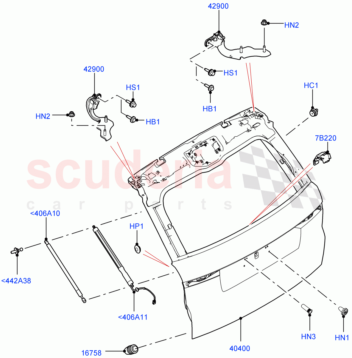 Luggage Compartment Door(Door And Fixings) of Land Rover Land Rover Range Rover Sport (2014+) [5.0 OHC SGDI SC V8 Petrol]