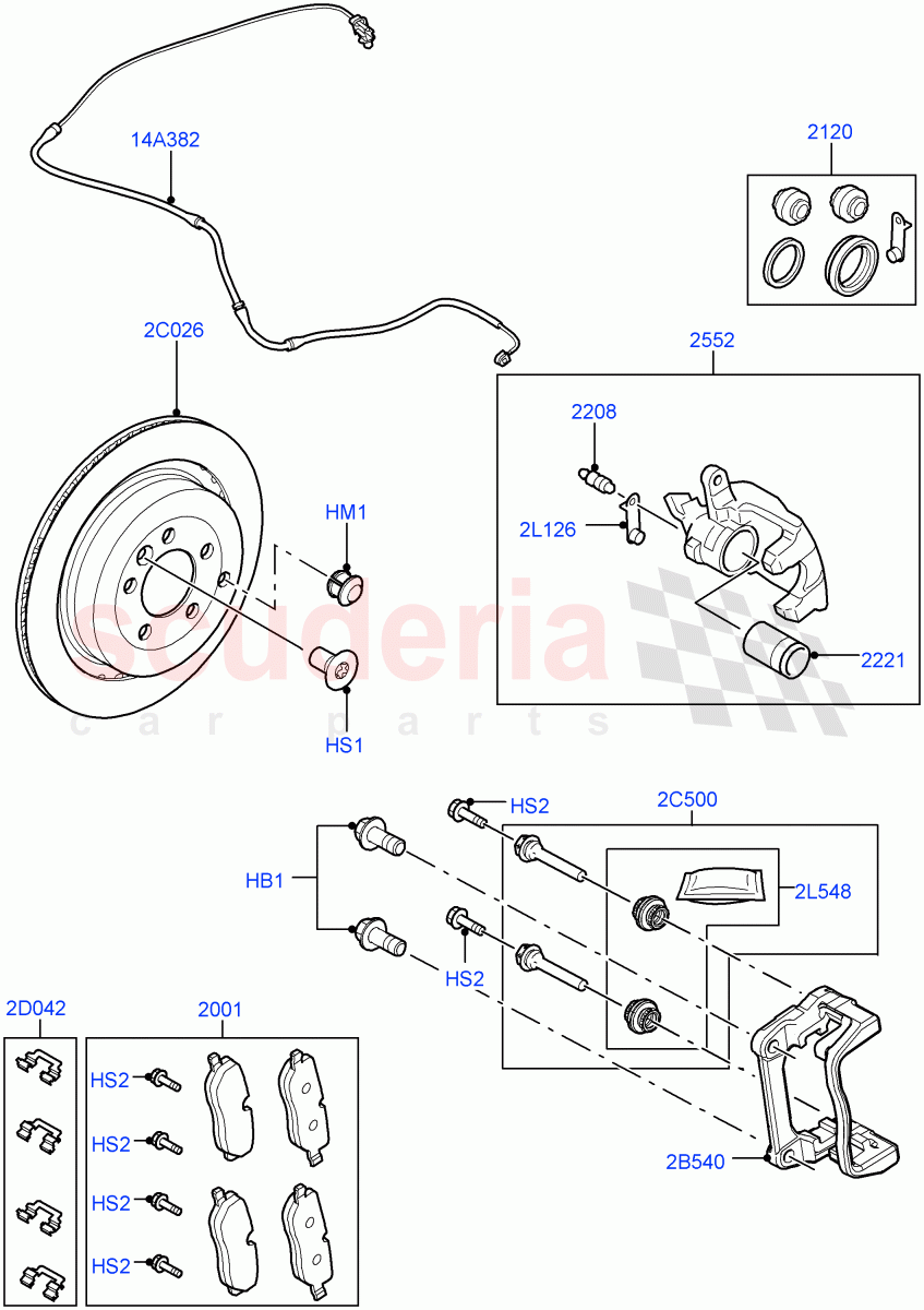 Rear Brake Discs And Calipers((V)TO9A999999) of Land Rover Land Rover Range Rover Sport (2005-2009) [3.6 V8 32V DOHC EFI Diesel]