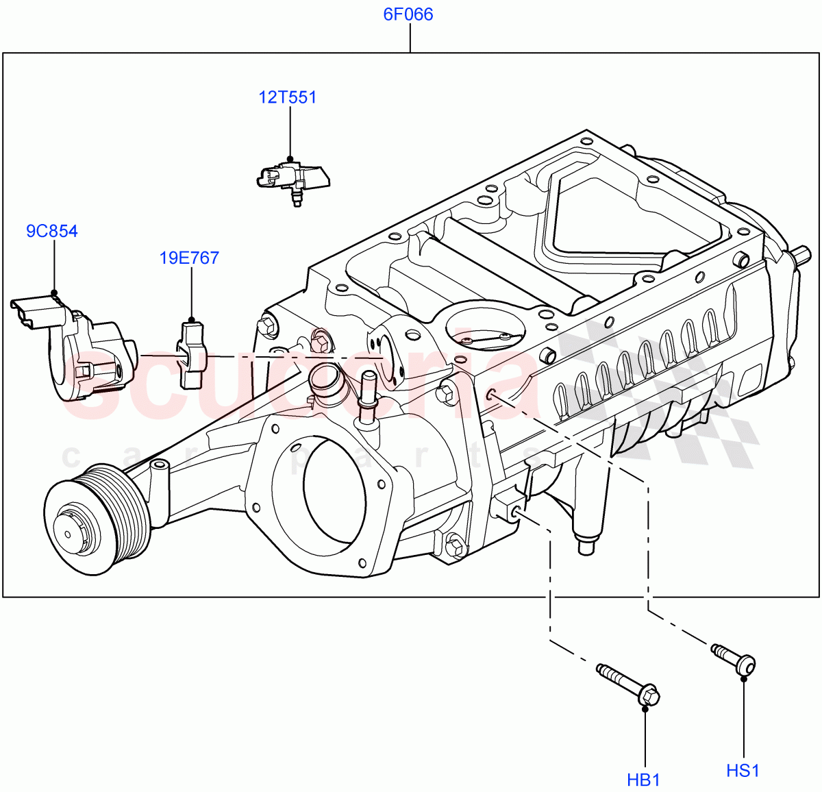 Supercharger(5.0L P AJ133 DOHC CDA S/C Enhanced)((V)FROMKA000001) of Land Rover Land Rover Range Rover Velar (2017+) [5.0 OHC SGDI SC V8 Petrol]