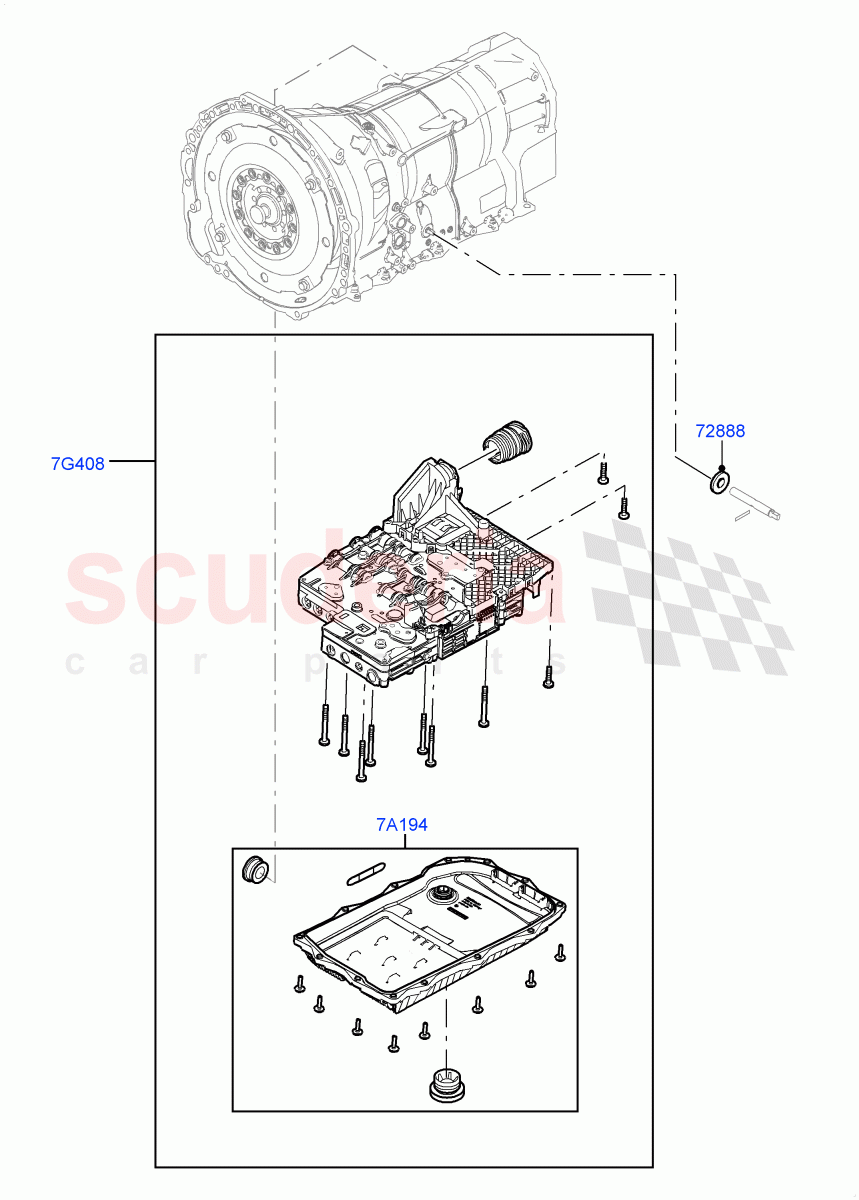 Valve Body - Main Control & Servo's of Land Rover Land Rover Range Rover Sport (2014+) [3.0 I6 Turbo Diesel AJ20D6]