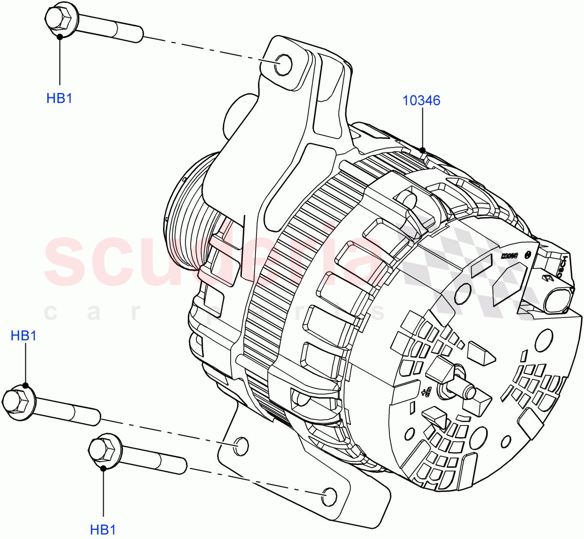 Alternator And Mountings(2.0L 16V TIVCT T/C Gen2 Petrol,Halewood (UK),2.0L 16V TIVCT T/C 240PS Petrol) of Land Rover Land Rover Discovery Sport (2015+) [1.5 I3 Turbo Petrol AJ20P3]