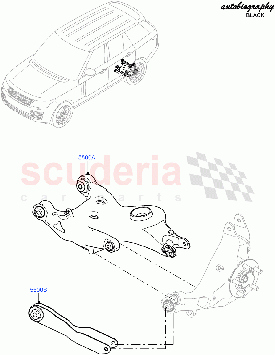 Rear Suspension Arms(Standard Wheelbase,Brake Calipers - Black,Brake Calipers - Red)((V)FROMGA000001) of Land Rover Land Rover Range Rover (2012-2021) [3.0 I6 Turbo Diesel AJ20D6]