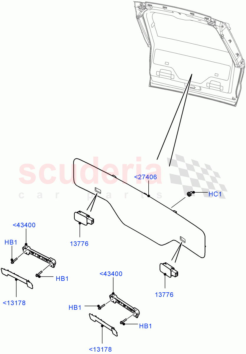 Back Door/Tailgate Trim Panels(Lower) of Land Rover Land Rover Range Rover Sport (2014+) [3.0 DOHC GDI SC V6 Petrol]