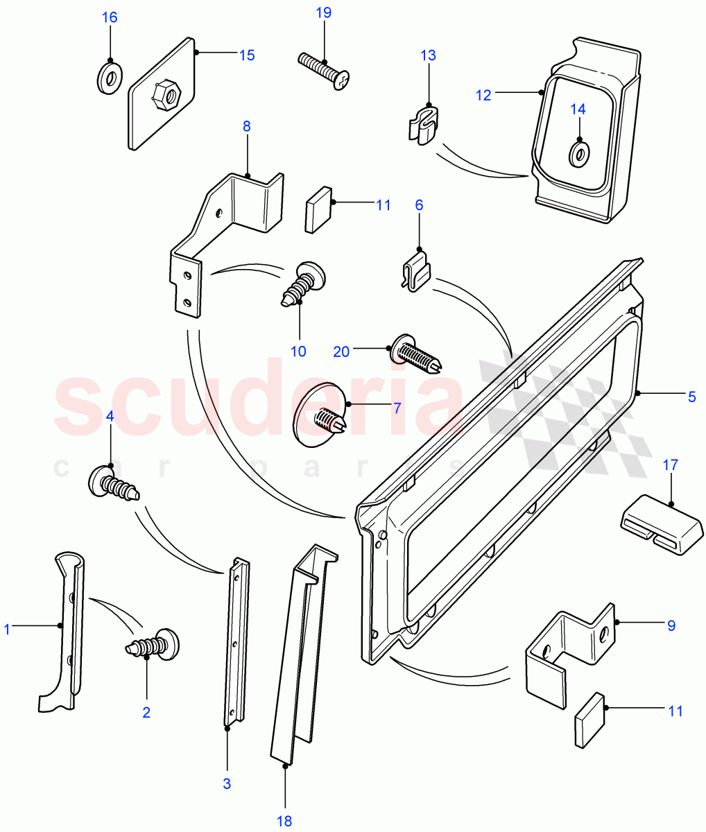 Body Trim(Station Wagon Utility - 5 Door,Station Wagon - 5 Door,Hard Top,Crew Cab Pick Up,Station Wagon - 3 Door,Chassis Crew Cab)((V)FROM7A000001) of Land Rover Land Rover Defender (2007-2016)