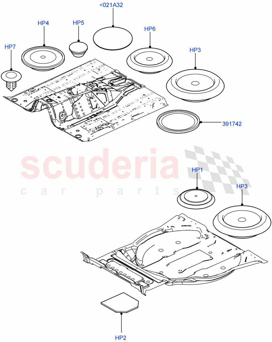 Plugs - Floor Pan((V)FROMAA000001) of Land Rover Land Rover Range Rover (2010-2012) [5.0 OHC SGDI NA V8 Petrol]