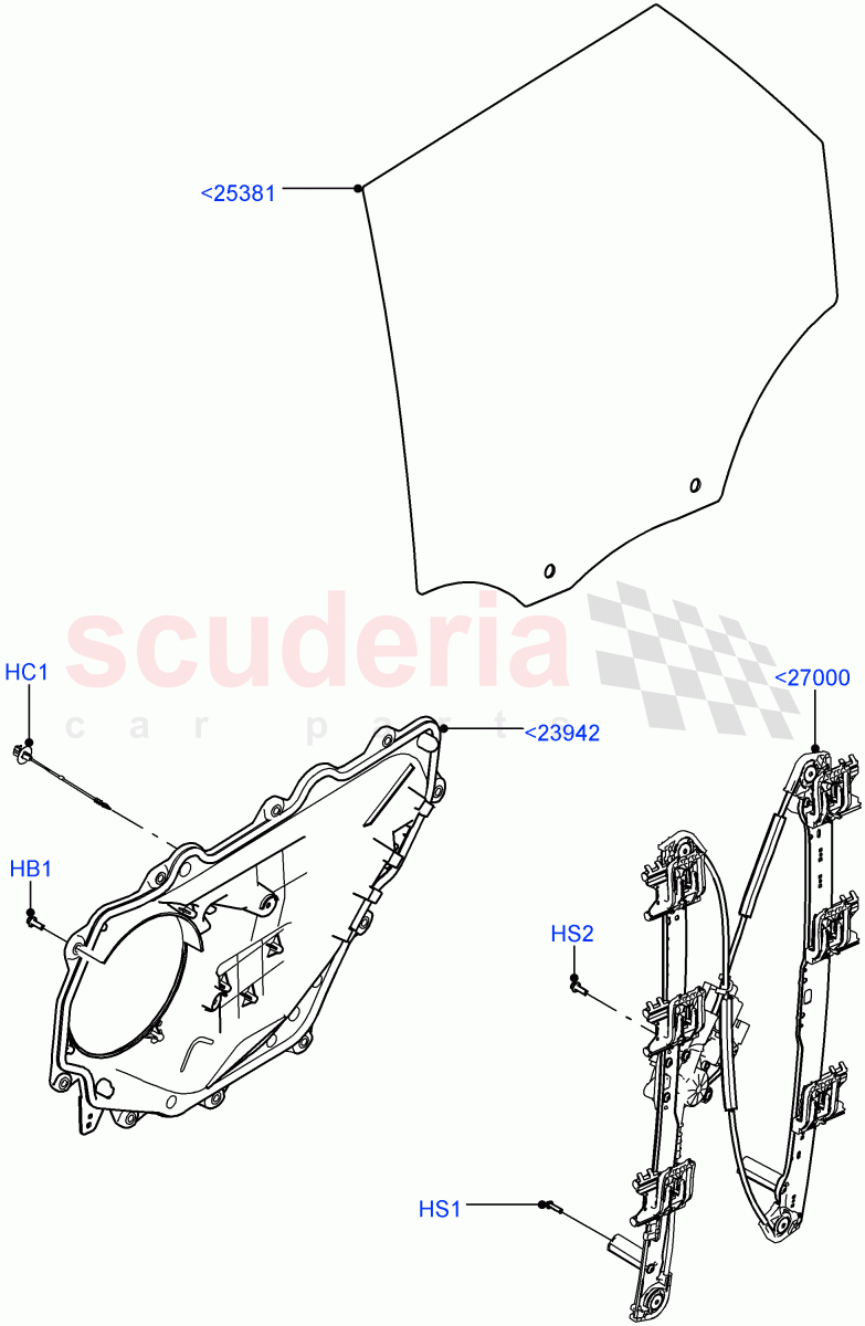 Rear Door Glass And Window Controls(Nitra Plant Build)((V)FROMK2000001) of Land Rover Land Rover Discovery 5 (2017+) [3.0 I6 Turbo Petrol AJ20P6]