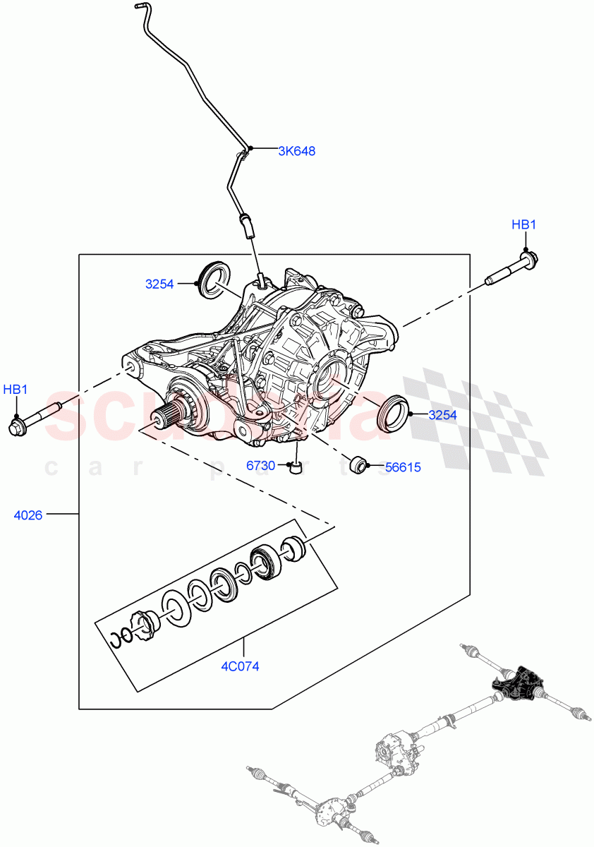 Rear Axle(Rear Axle Open Diff w/TVBB) of Land Rover Land Rover Range Rover (2022+) [4.4 V8 Turbo Petrol NC10]