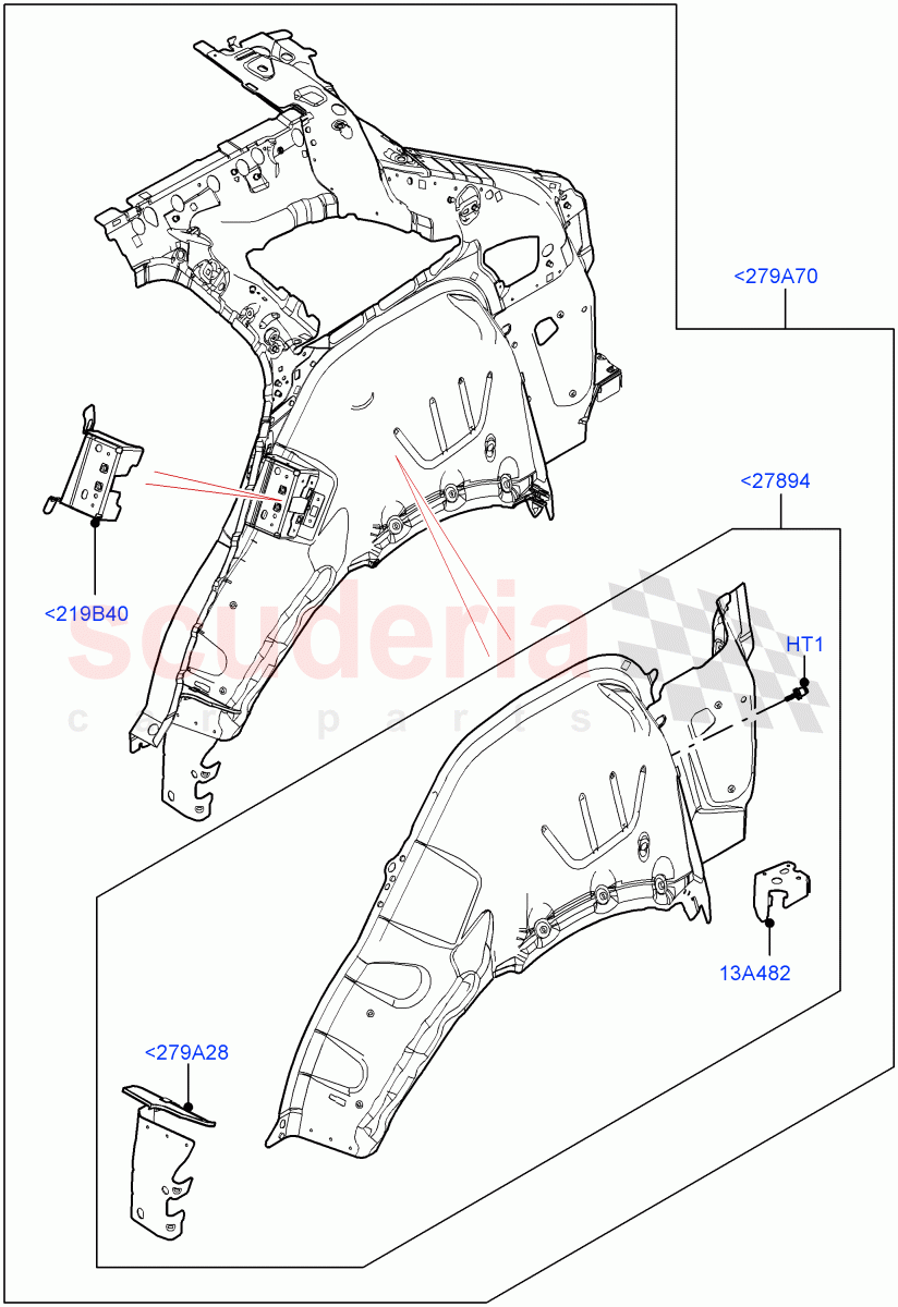 Side Panels - Inner(Inner - Rear, Middle - Rear) of Land Rover Land Rover Range Rover Velar (2017+) [5.0 OHC SGDI SC V8 Petrol]