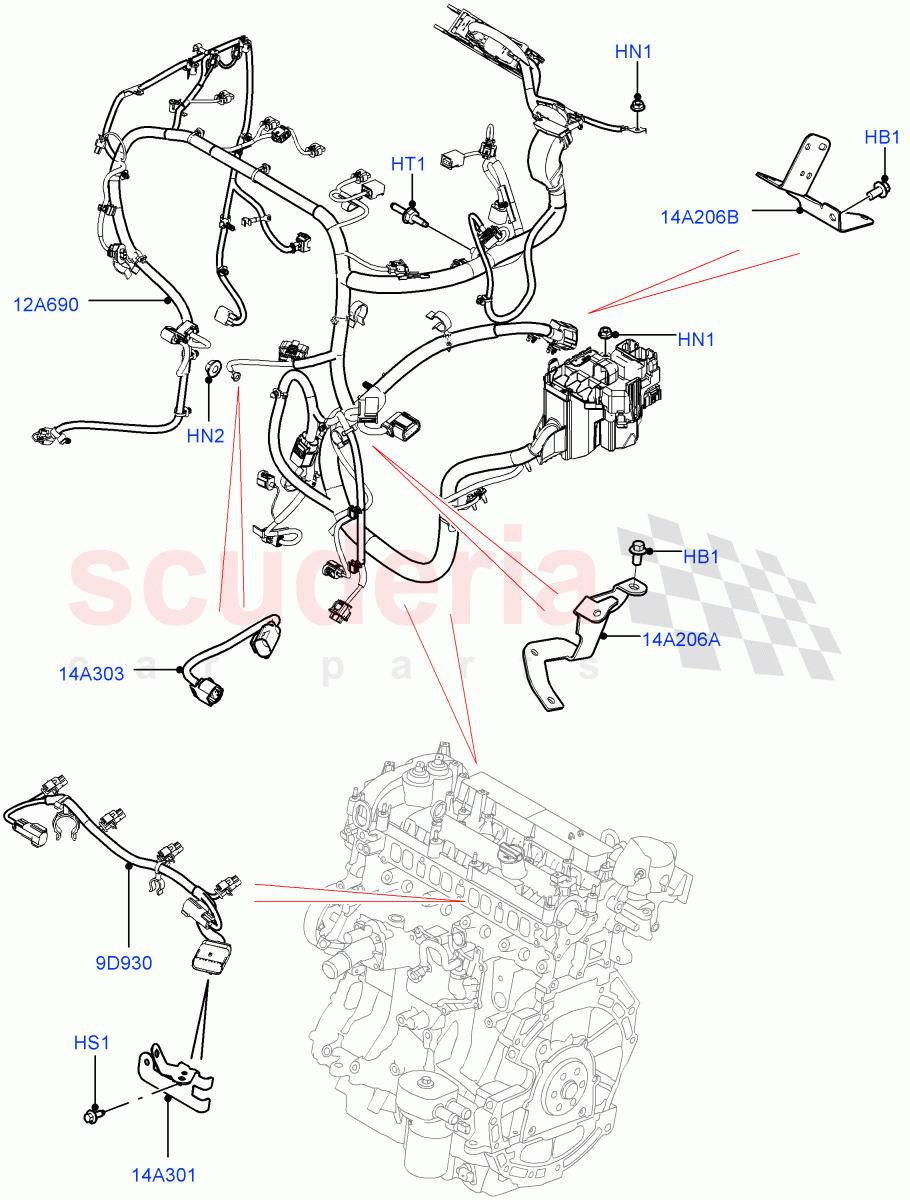 Electrical Wiring - Engine And Dash(Engine)(2.0L 16V TIVCT T/C 240PS Petrol,Changsu (China))((V)FROMEG000001) of Land Rover Land Rover Range Rover Evoque (2012-2018) [2.0 Turbo Diesel]