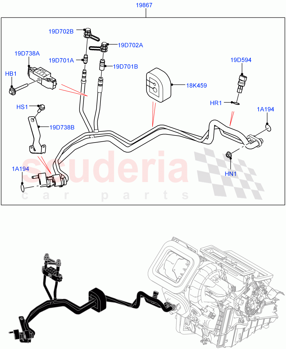 Air Conditioning System(Changsu (China),Air Conditioning Refrigerant-R134A)((V)TOMG575834) of Land Rover Land Rover Range Rover Evoque (2019+) [2.0 Turbo Diesel]