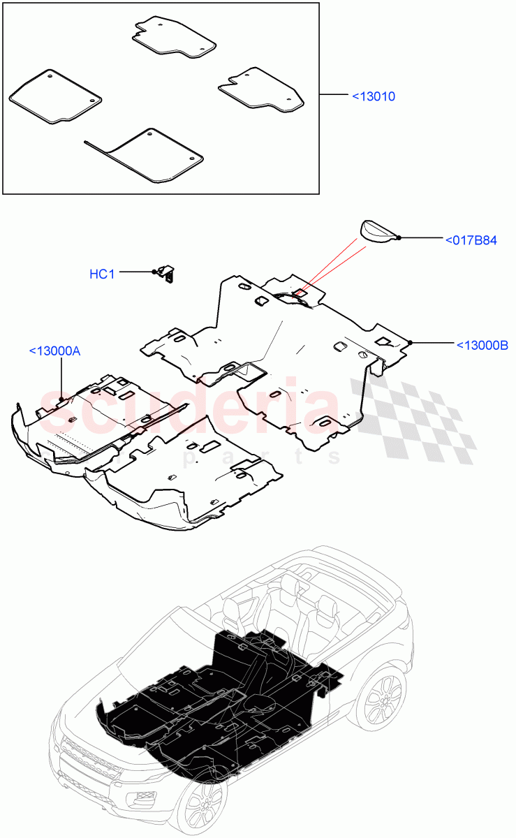 Floor Trim(2 Door Convertible,Halewood (UK)) of Land Rover Land Rover Range Rover Evoque (2012-2018) [2.2 Single Turbo Diesel]