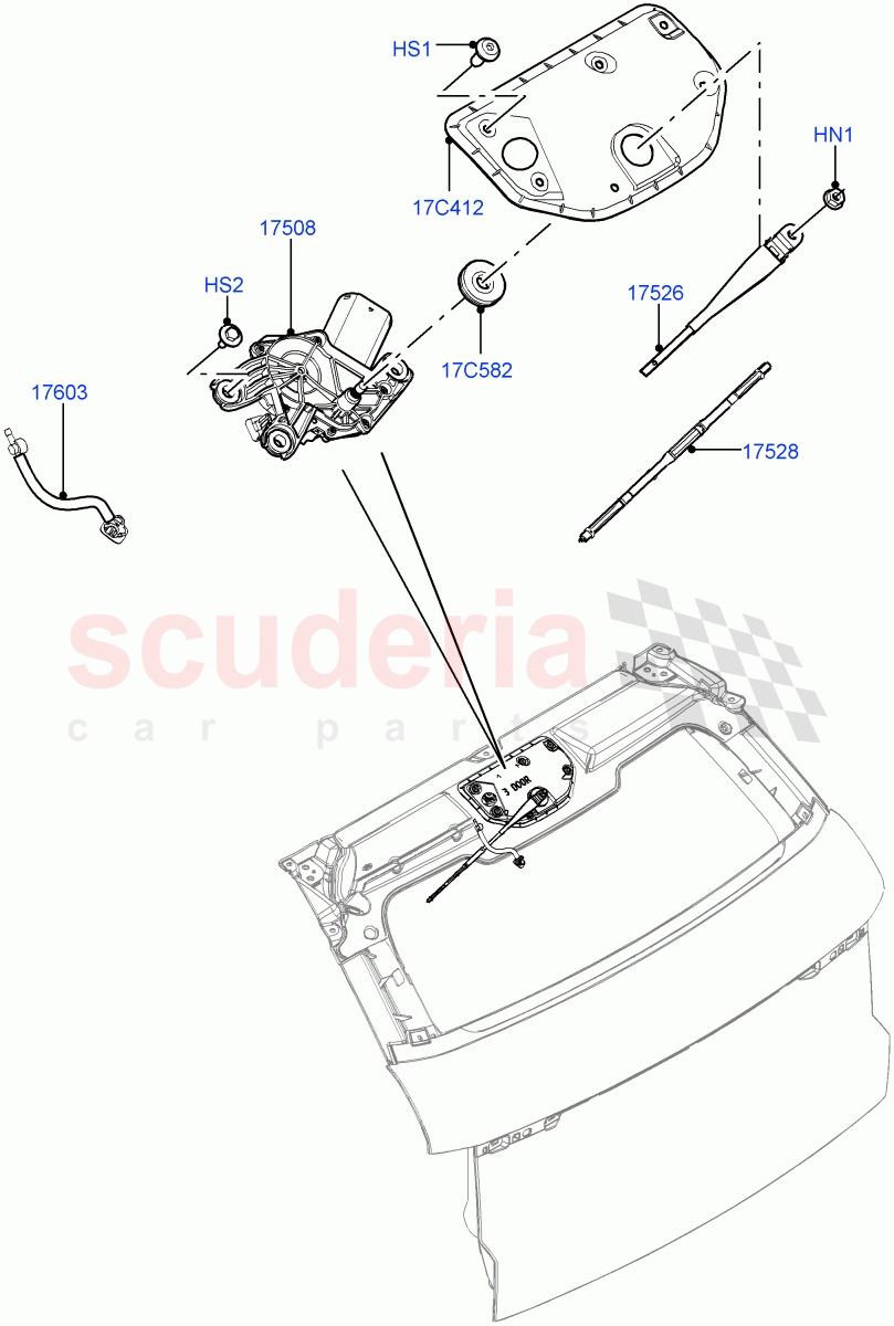 Rear Window Wiper And Washer (Changsu (China)) ((V) FROMEG000001) of Land Rover Land Rover Range Rover Evoque (2012-2018) [2.0 Turbo Petrol AJ200P]