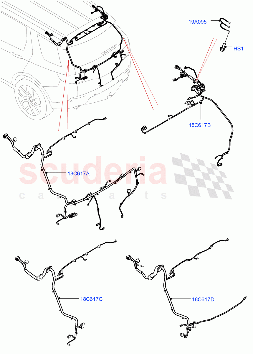 Electrical Wiring - Body And Rear(Tailgate)(Halewood (UK)) of Land Rover Land Rover Discovery Sport (2015+) [2.0 Turbo Petrol GTDI]