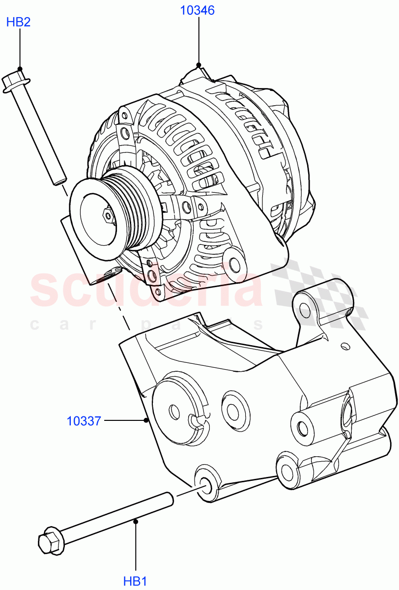 Alternator And Mountings(Cologne V6 4.0 EFI (SOHC))((V)FROMAA000001) of Land Rover Land Rover Discovery 4 (2010-2016) [2.7 Diesel V6]