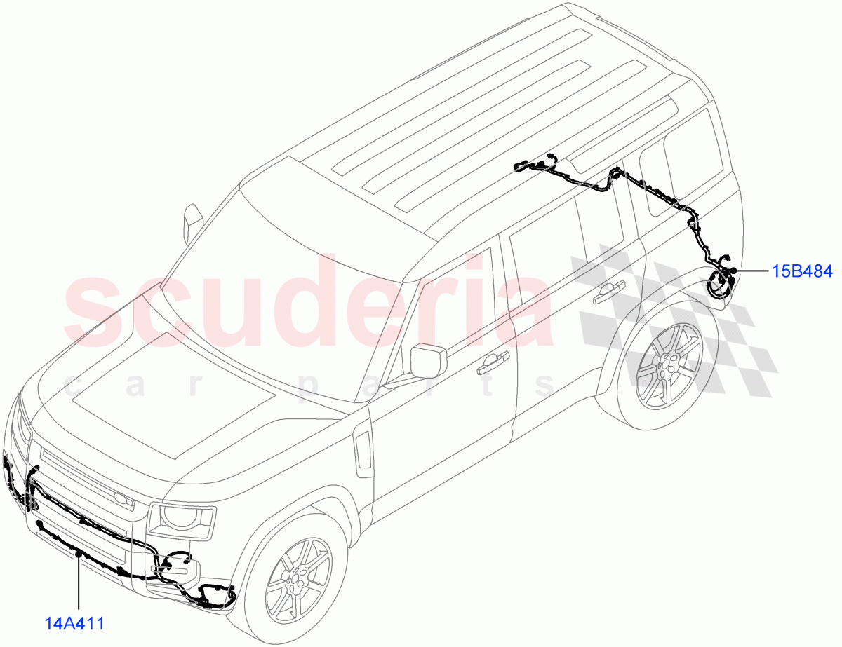 Electrical Wiring - Body And Rear (Bumper) of Land Rover Land Rover Defender (2020+) [3.0 I6 Turbo Diesel AJ20D6]
