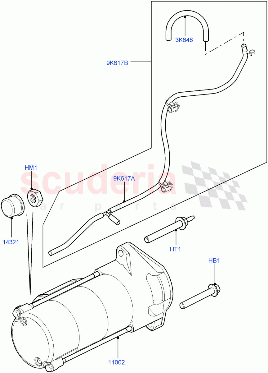 Starter Motor(4.4L DOHC DITC V8 Diesel)((V)FROMBA000001) of Land Rover Land Rover Range Rover (2010-2012) [4.4 DOHC Diesel V8 DITC]