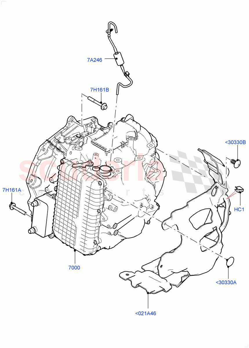 Auto Trans Assy & Speedometer Drive(2.0L AJ20P4 Petrol E100 PTA,9 Speed Auto Trans 9HP50,Itatiaia (Brazil))((V)FROMLT000001) of Land Rover Land Rover Discovery Sport (2015+) [2.0 Turbo Petrol AJ200P]