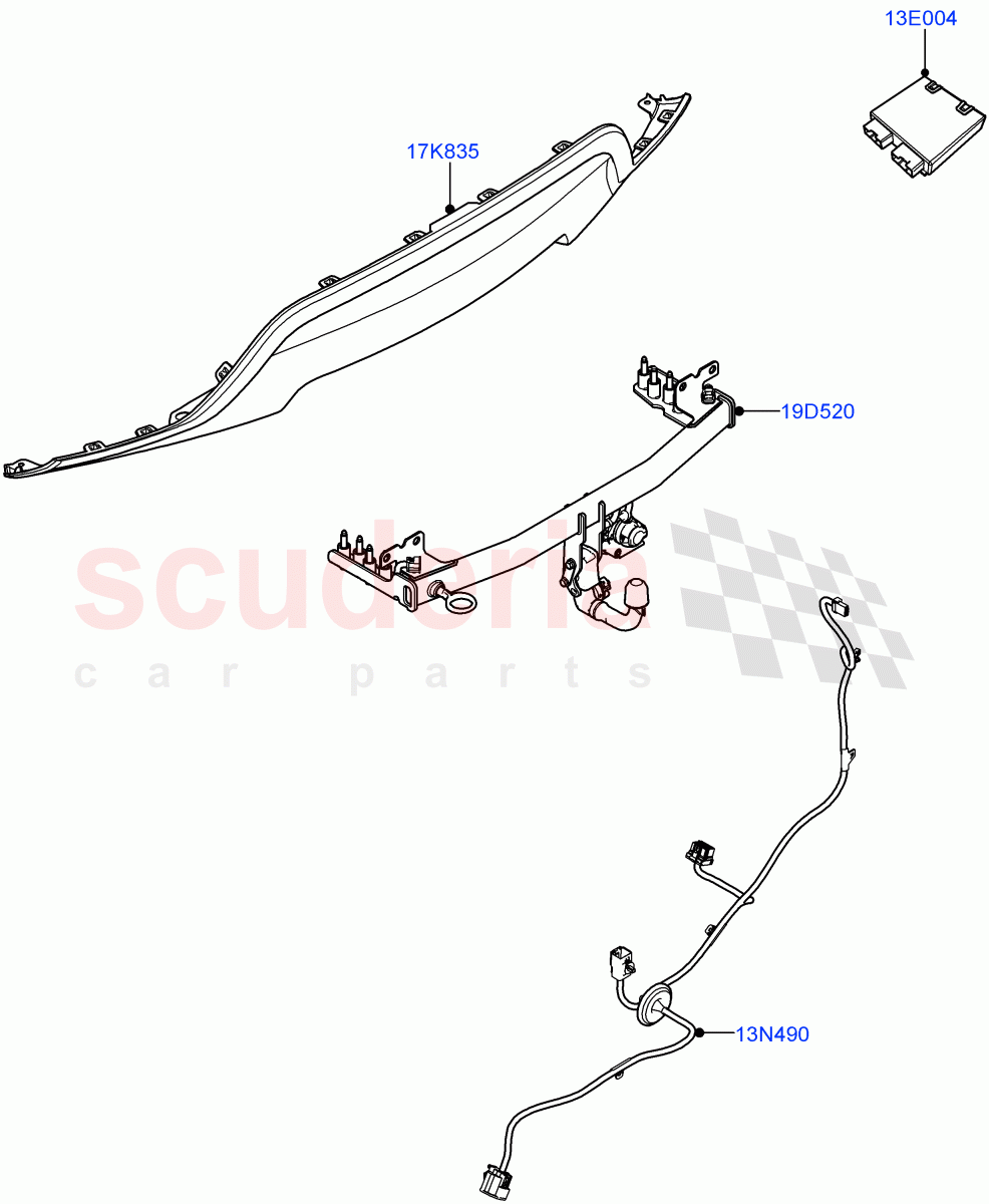 Towing Equipment(Detachable Tow Bar)((-)"CDN/USA",Halewood (UK)) of Land Rover Land Rover Range Rover Evoque (2019+) [2.0 Turbo Diesel AJ21D4]