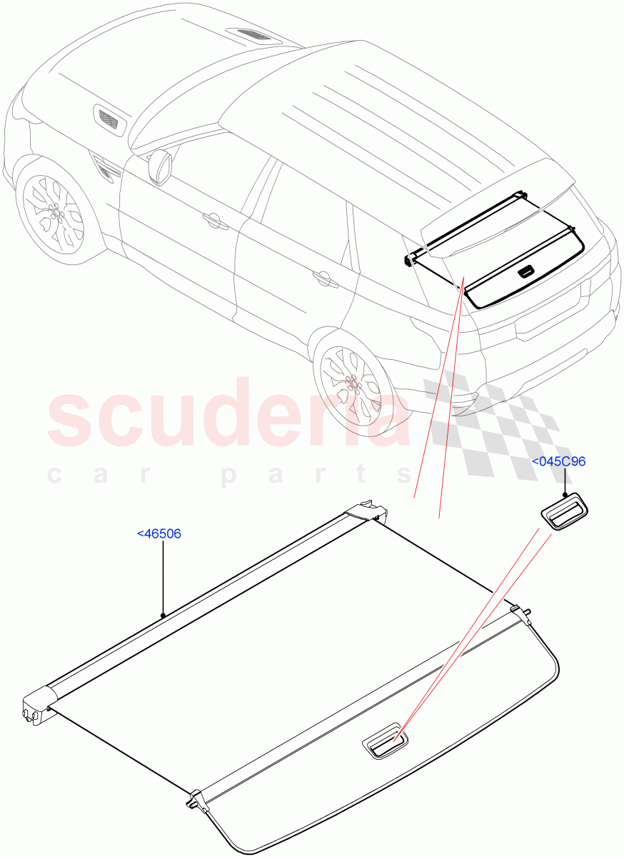 Load Compartment Trim(Package Tray, Upper)(With Load Area Cover) of Land Rover Land Rover Range Rover Sport (2014+) [5.0 OHC SGDI SC V8 Petrol]