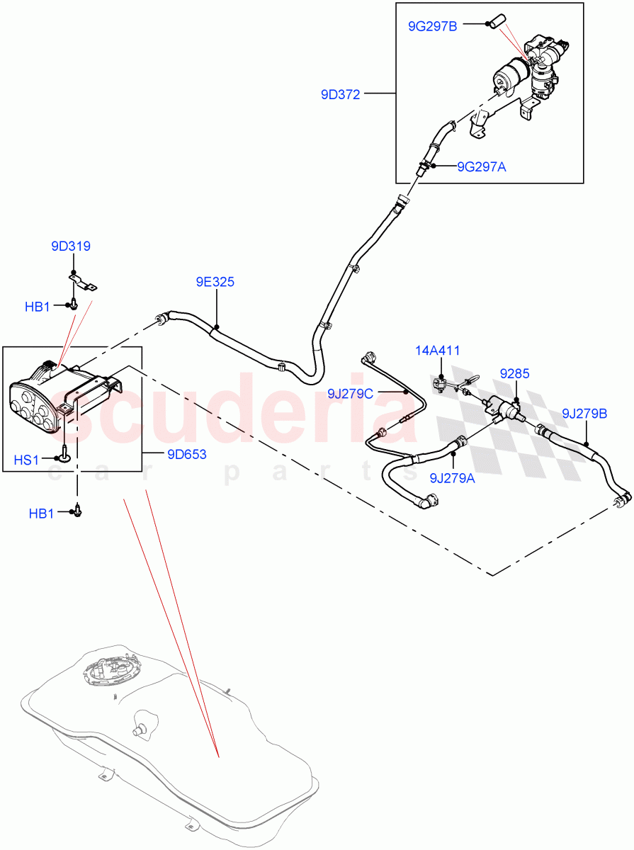 Carbon Canister(1.5L AJ20P3 Petrol High PHEV,Changsu (China))((V)FROMKG446857) of Land Rover Land Rover Discovery Sport (2015+) [1.5 I3 Turbo Petrol AJ20P3]