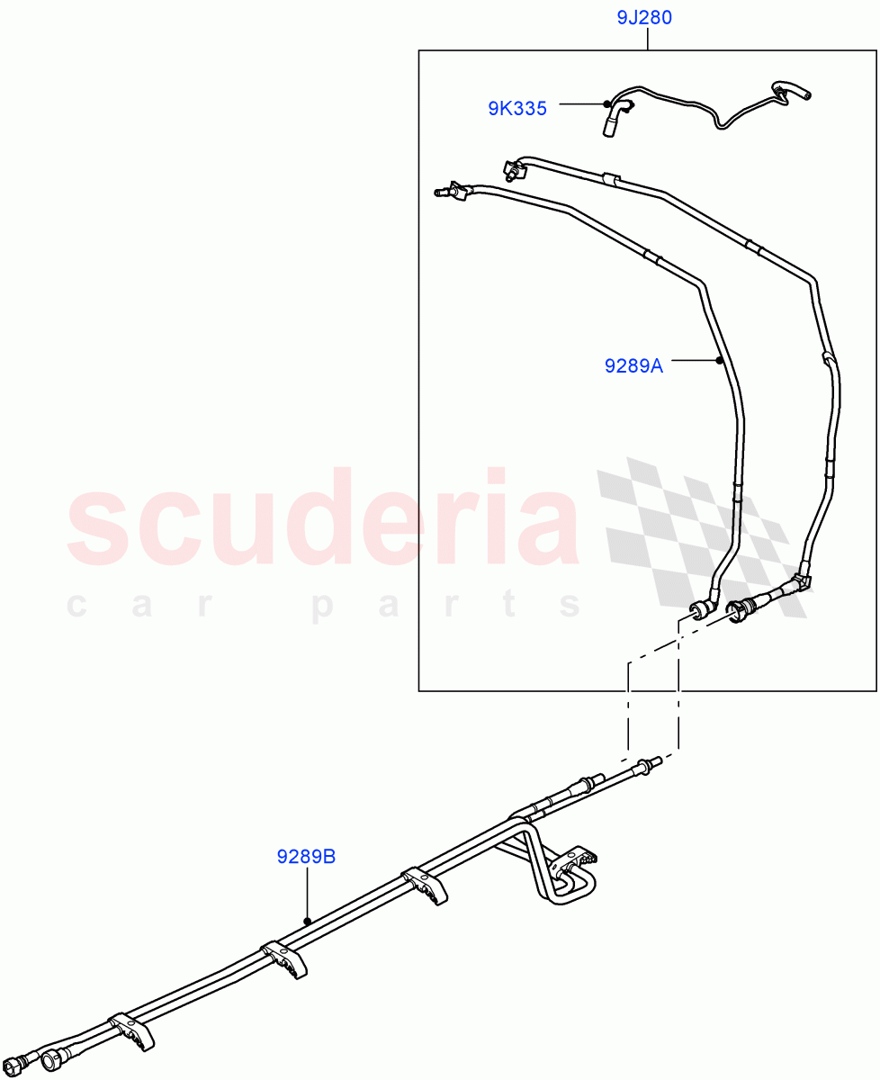 Fuel Lines(Rear Centre)(3.6L V8 32V DOHC EFi Diesel Lion)((V)FROMAA000001) of Land Rover Land Rover Range Rover (2010-2012) [3.6 V8 32V DOHC EFI Diesel]