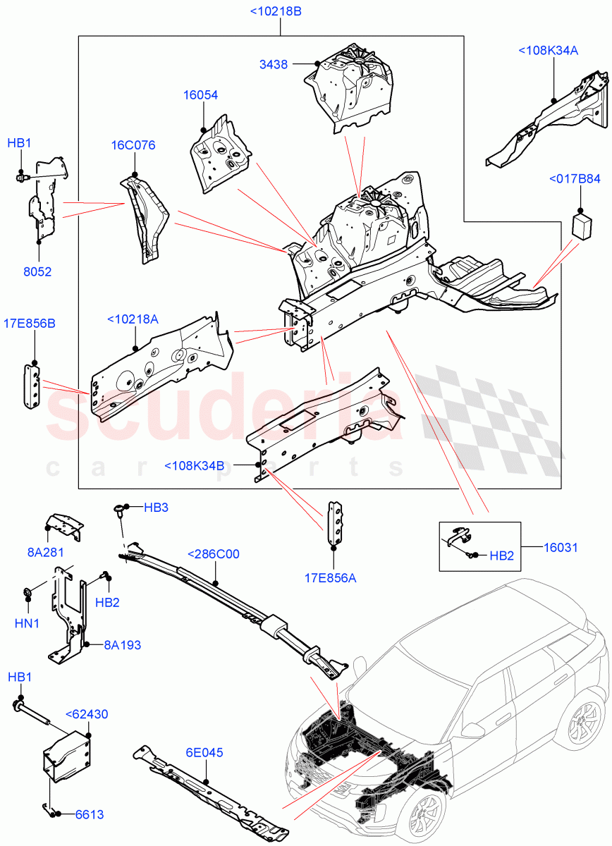 Front Panels, Aprons & Side Members (Reinforcement - Member) (Halewood (UK)) of Land Rover Land Rover Range Rover Evoque (2019+) [2.0 Turbo Petrol AJ200P]