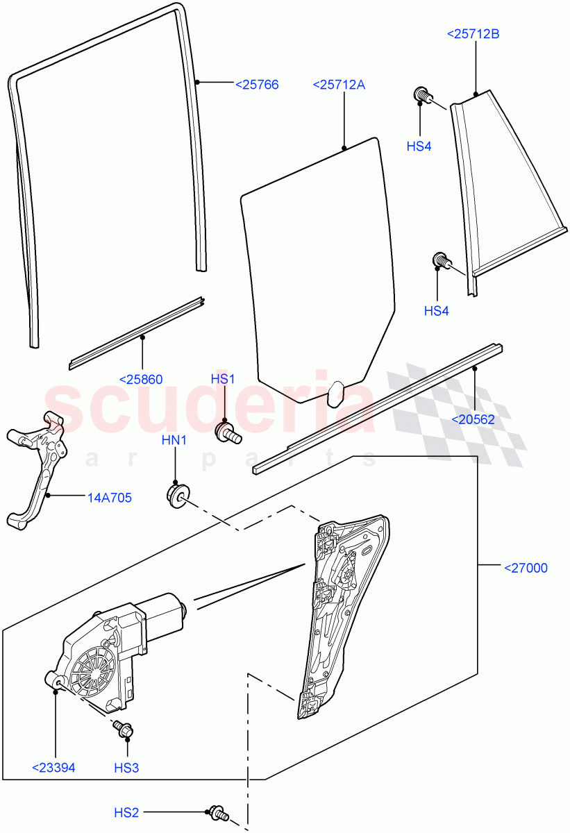 Rear Door Glass And Window Controls((V)TO9A999999) of Land Rover Land Rover Range Rover Sport (2005-2009) [4.2 Petrol V8 Supercharged]