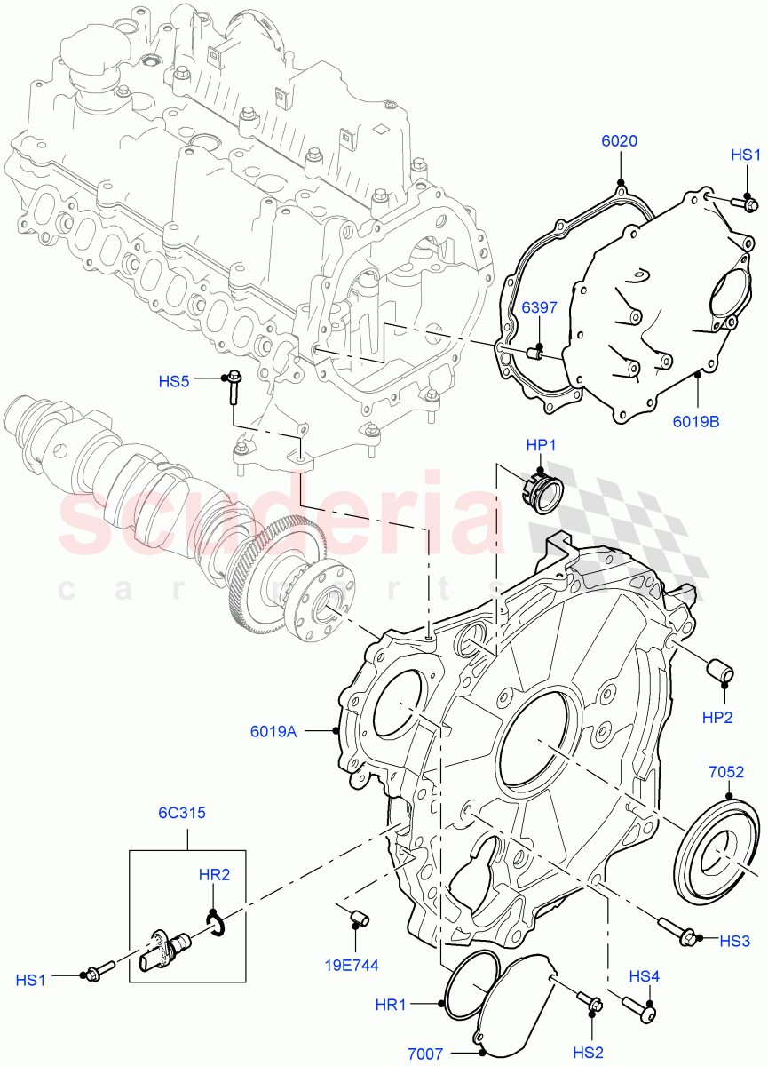 Timing Gear Covers(2.0L AJ20D4 Diesel High PTA,Halewood (UK),2.0L AJ20D4 Diesel Mid PTA,2.0L AJ20D4 Diesel LF PTA) of Land Rover Land Rover Discovery Sport (2015+) [2.0 Turbo Diesel]