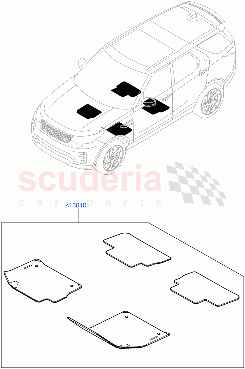 Floor Mats(Solihull Plant Build, Nitra Plant Build) of Land Rover Land Rover Discovery 5 (2017+) [3.0 DOHC GDI SC V6 Petrol]