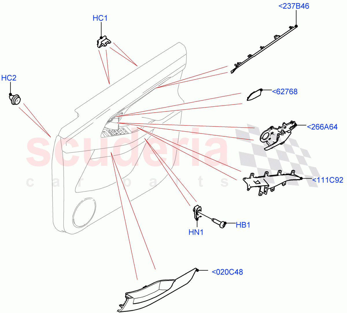 Rear Door Trim Installation(Itatiaia (Brazil)) of Land Rover Land Rover Range Rover Evoque (2019+) [2.0 Turbo Diesel AJ21D4]