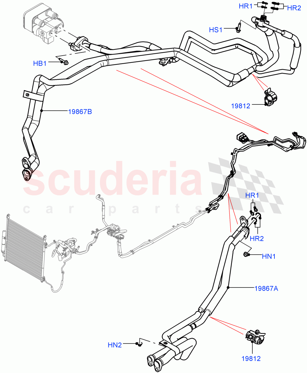 Air Conditioning Condensr/Compressr(Rear)(Premium Air Conditioning-Front/Rear,Electric Engine Battery-PHEV)((V)FROMKA000001) of Land Rover Land Rover Range Rover (2012-2021) [3.0 Diesel 24V DOHC TC]