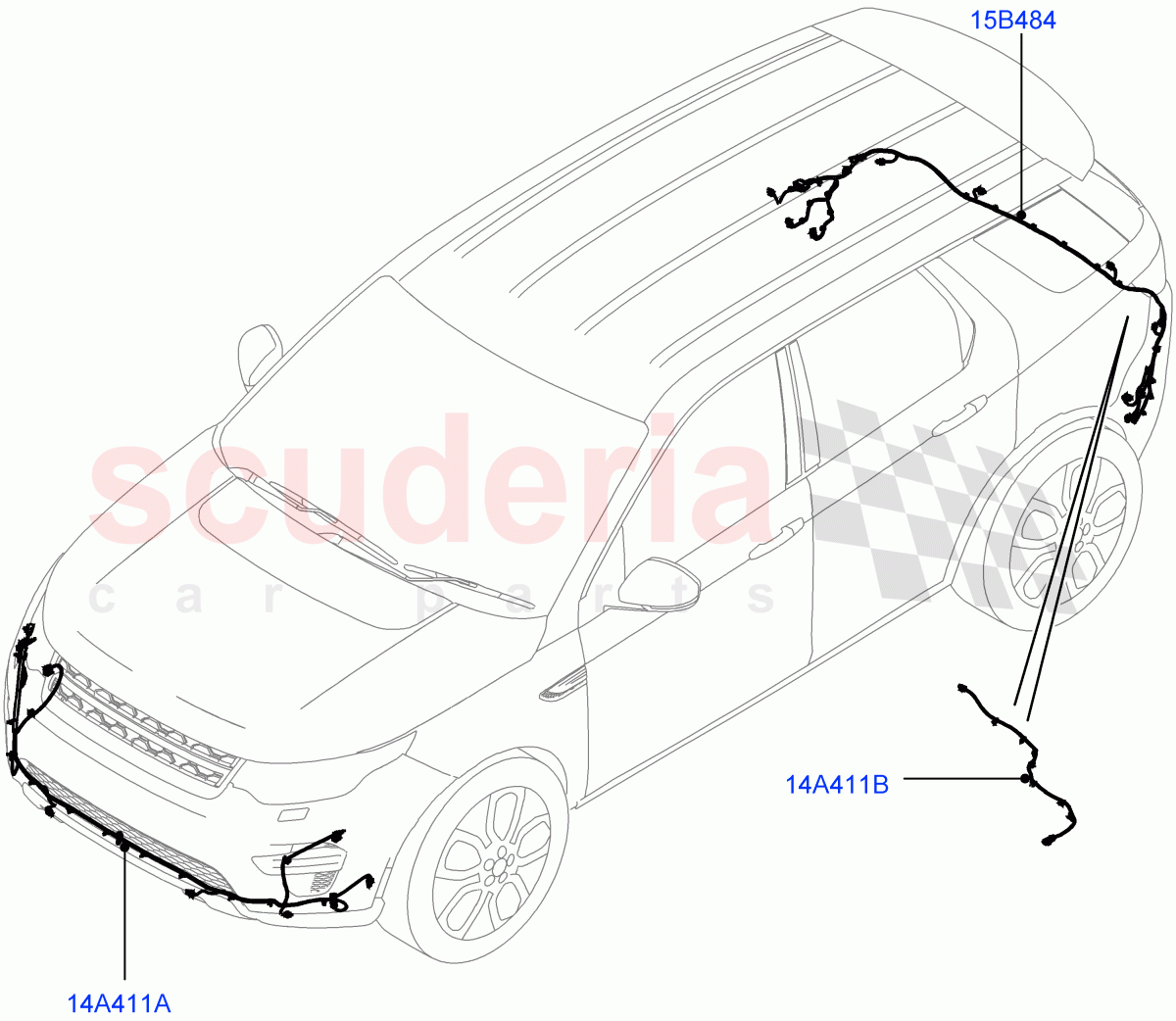 Electrical Wiring - Body And Rear(Bumper)(Halewood (UK)) of Land Rover Land Rover Discovery Sport (2015+) [1.5 I3 Turbo Petrol AJ20P3]