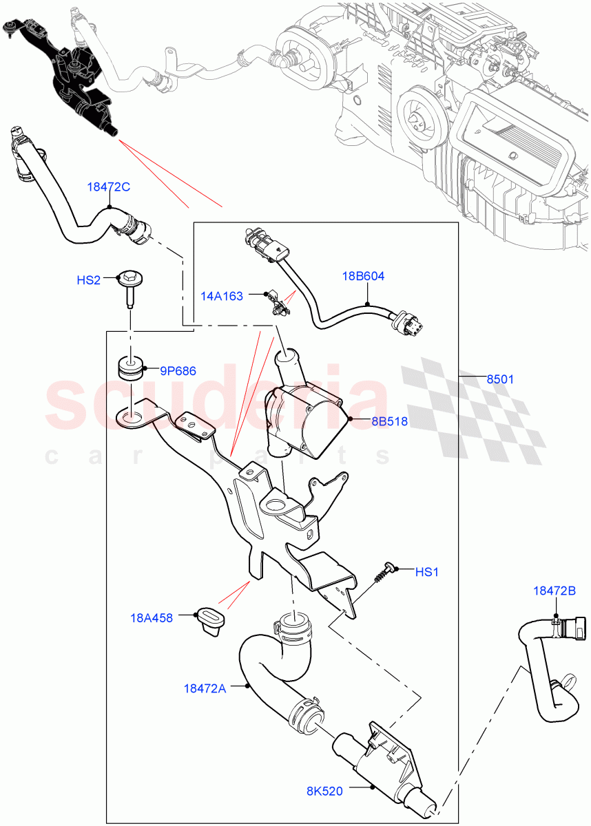 Auxiliary Circulation Coolant Pump (3.0 V6 D Low MT ROW, Electric Auxiliary Coolant Pump, 3.0 V6 D Gen2 Mono Turbo, 5.0L P AJ133 DOHC CDA S/C Enhanced, 3.0L DOHC GDI SC V6 PETROL, 5.0 Petrol AJ133 DOHC CDA) ((V) FROMJA000001) of Land Rover Land Rover Range Rover (2012-2021) [3.0 I6 Turbo Diesel AJ20D6]