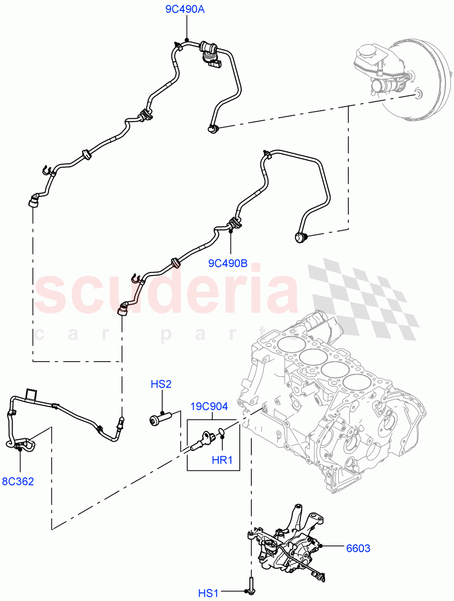 Vacuum Control And Air Injection (2.0L I4 Mid DOHC AJ200 Petrol, 2.0L I4 Mid AJ200 Petrol E100) ((V) FROMJT000001) of Land Rover Land Rover Discovery Sport (2015+) [2.0 Turbo Petrol AJ200P]
